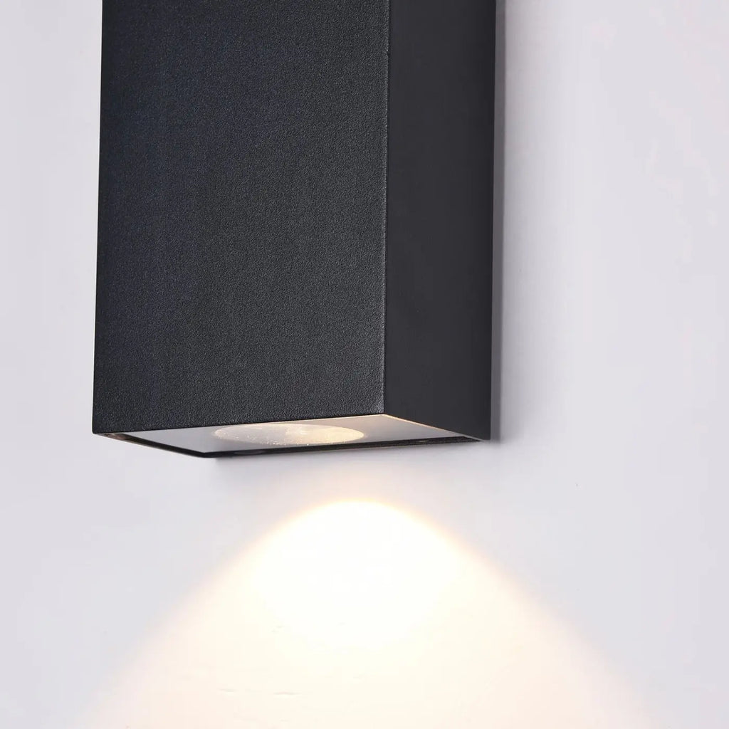 Applique extérieure LED rectangulaire en acier noir, IP54