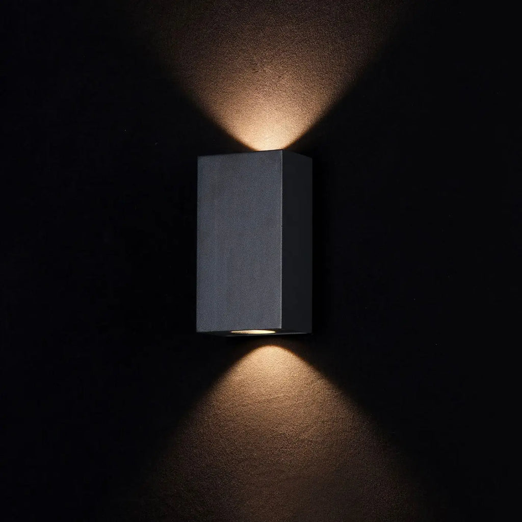 Applique extérieure LED rectangulaire en acier noir, IP54
