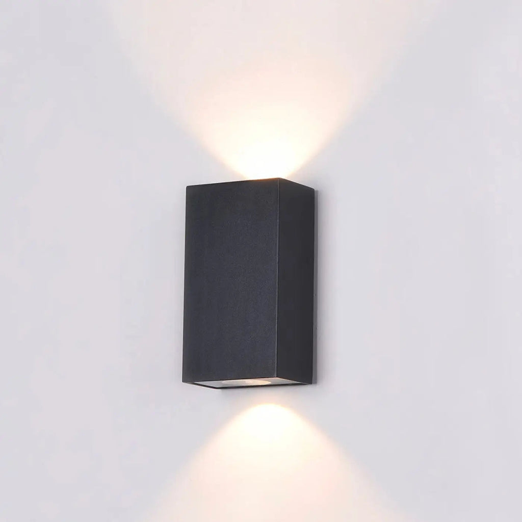 Applique extérieure LED rectangulaire en acier noir, IP54
