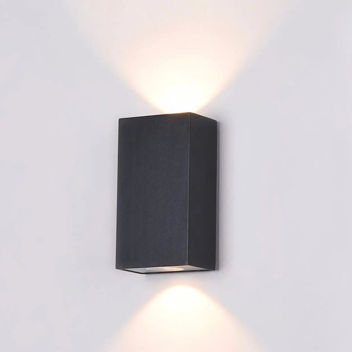 Applique extérieure LED rectangulaire en acier noir, IP54