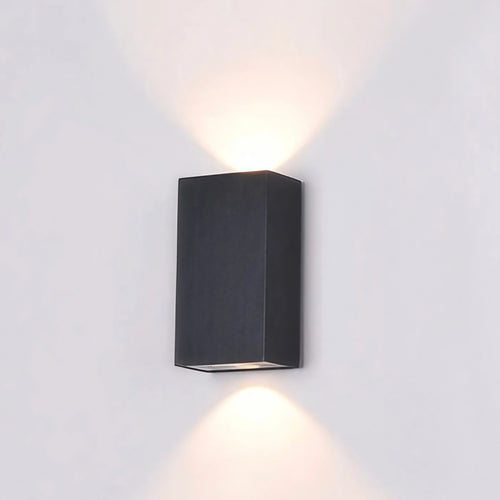Applique extérieure LED rectangulaire en acier noir, IP54
