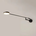 Applique LED à long bras de 100 cm, métal noir, tête ronde