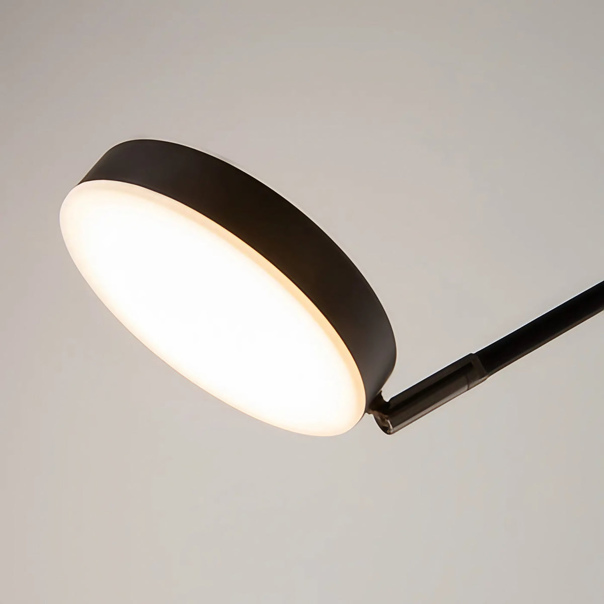 Applique LED à long bras de 100 cm, métal noir, tête ronde