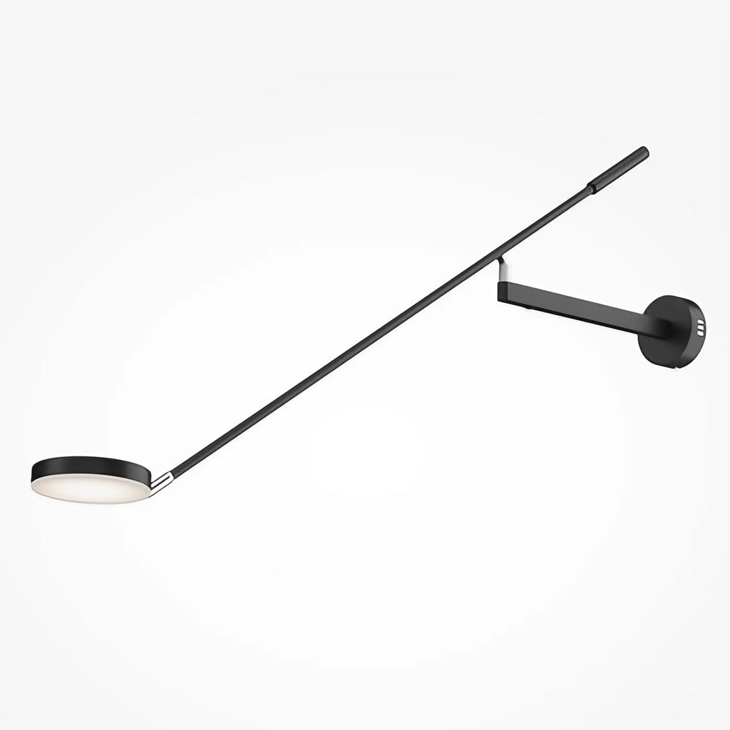 Applique LED à long bras de 100 cm, métal noir, tête ronde