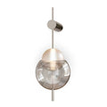 Grande applique murale verticale en verre sablé, 79,7 cm, argenté