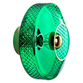 Applique murale en verre soufflé vert ou bleu, ampoule E27 fournie, vert