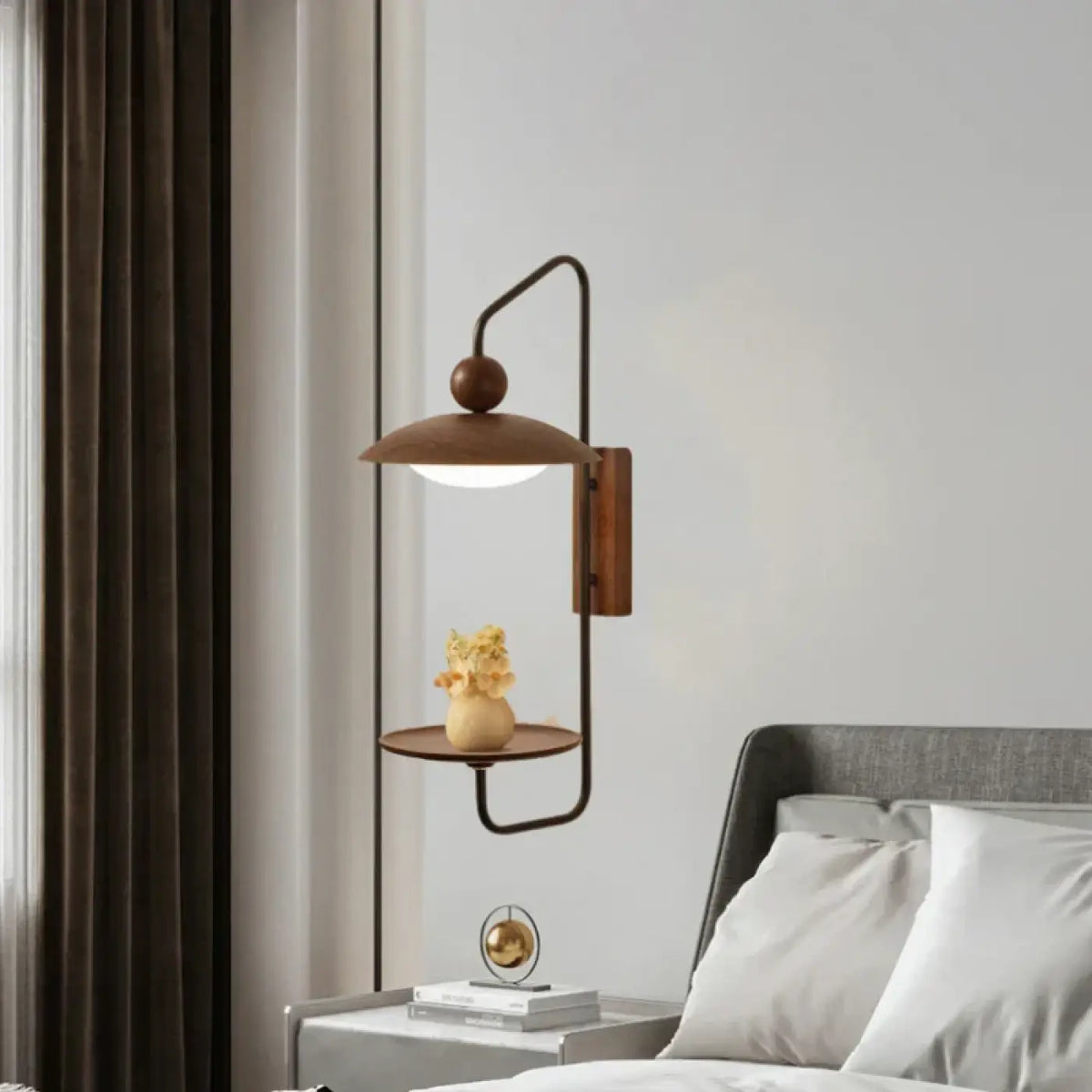 Applique murale LED bois et métal, style scandinave