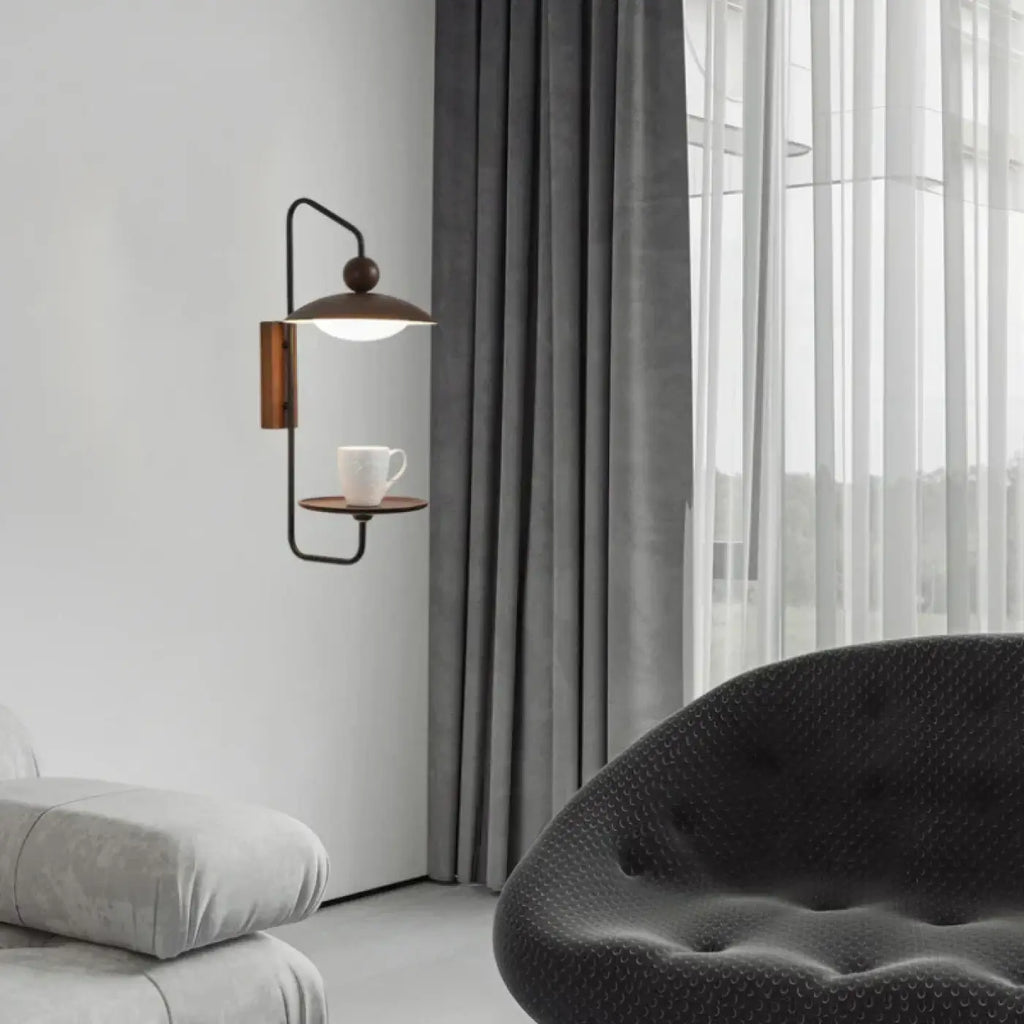 Applique murale LED bois et métal, style scandinave