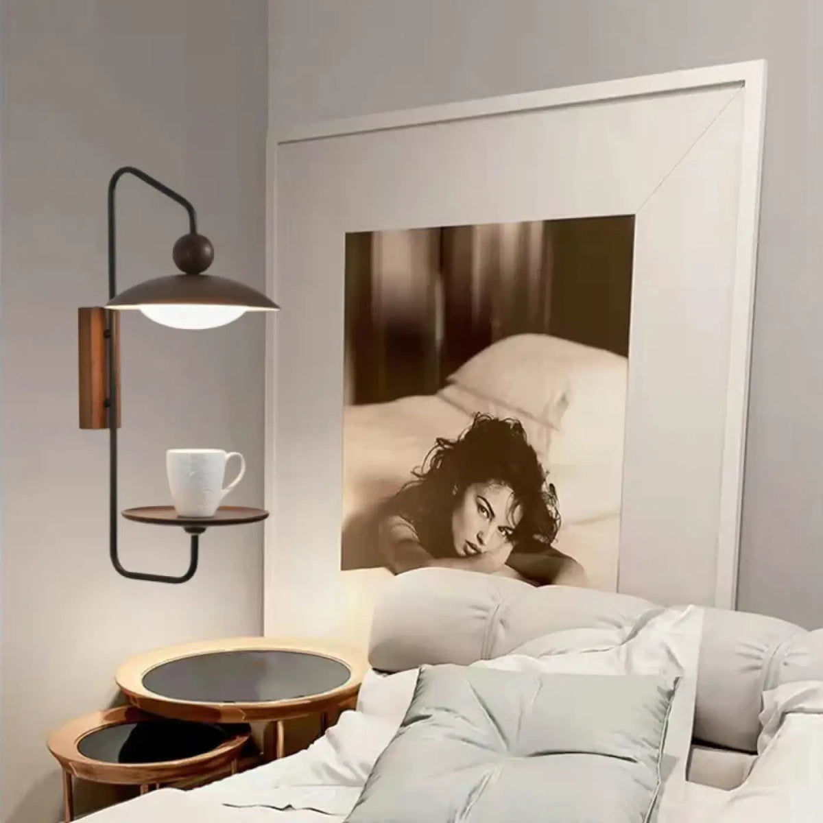 Applique murale LED bois et métal, style scandinave