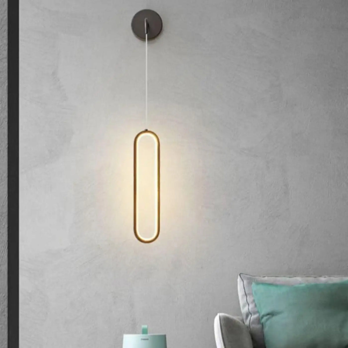 Applique murale LED moderne, finition noire ou dorée, noir