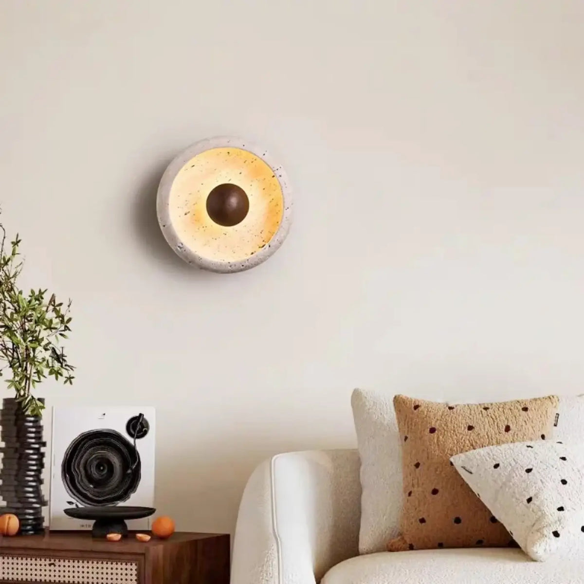 Applique LED en pierre et bois, style organique, deux modèles