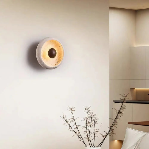 Applique LED en pierre et bois, style organique, deux modèles