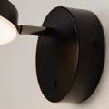 Applique liseuse LED à tête ronde orientable, métal noir
