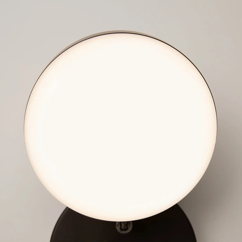 Applique liseuse LED à tête ronde orientable, métal noir