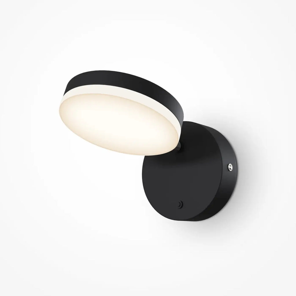 Applique liseuse LED à tête ronde orientable, métal noir