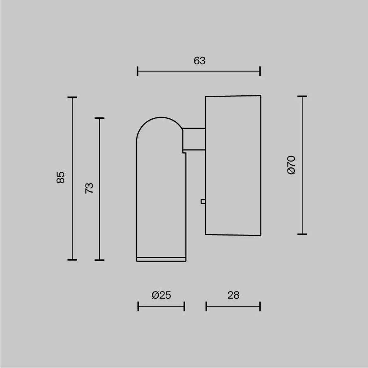 Liseuse murale LED ronde et orientable, blanc chaud 3000 K