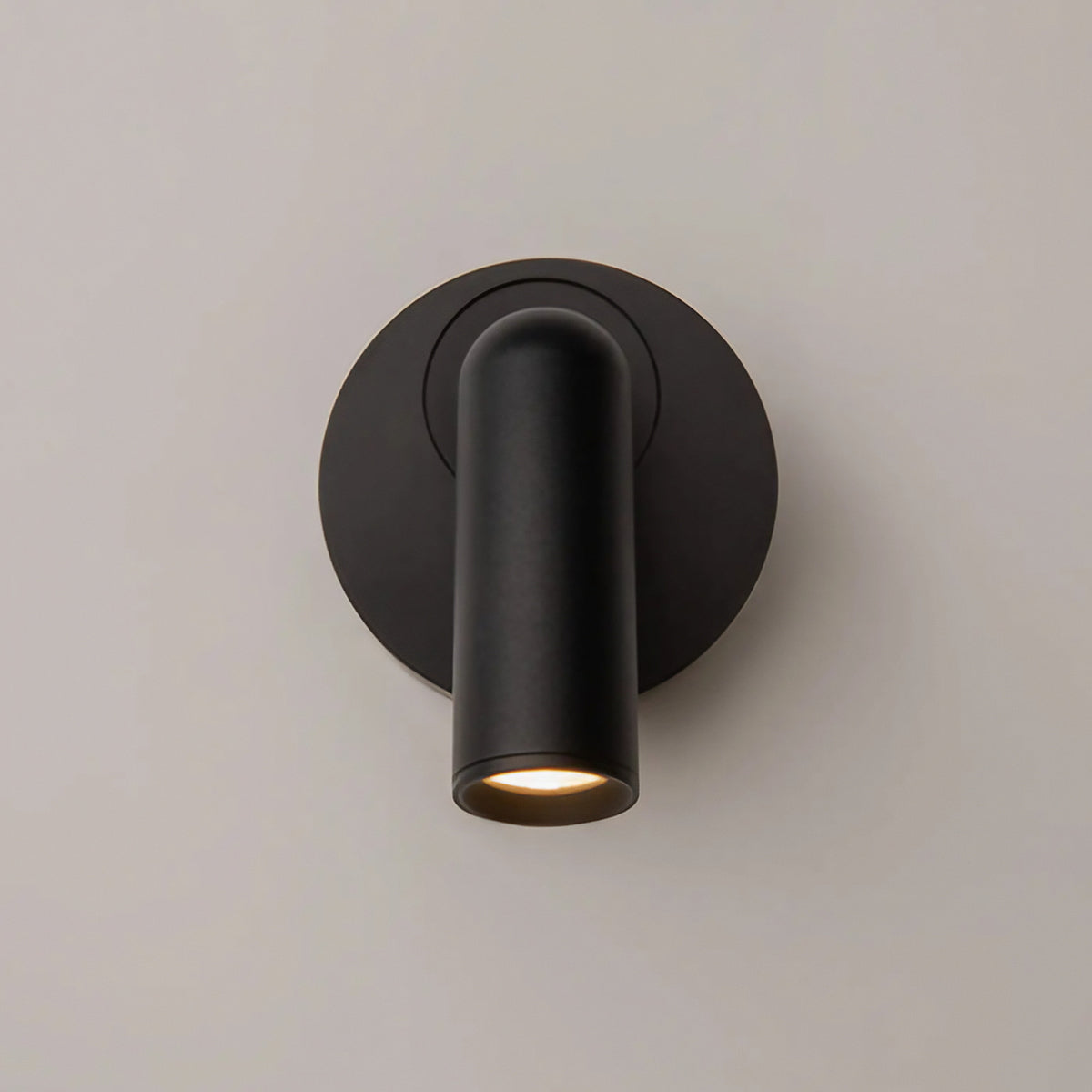 Liseuse murale LED ronde et orientable, blanc chaud 3000 K, noir