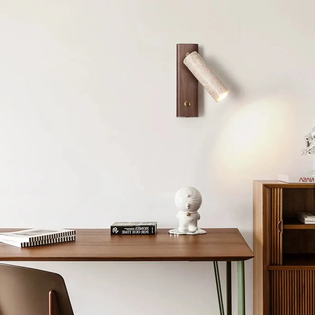 Applique murale en bois à interrupteur, beige ou marron, marron