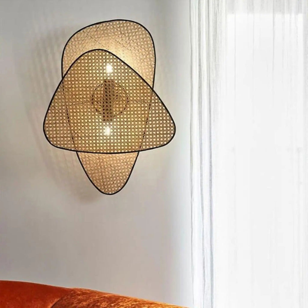 Applique murale en rotin naturel