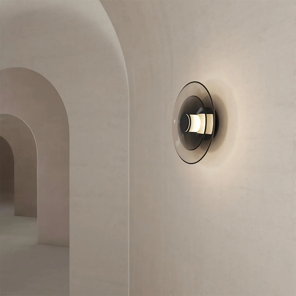 Applique murale LED circulaire, noir ou doré, tailles S ou M