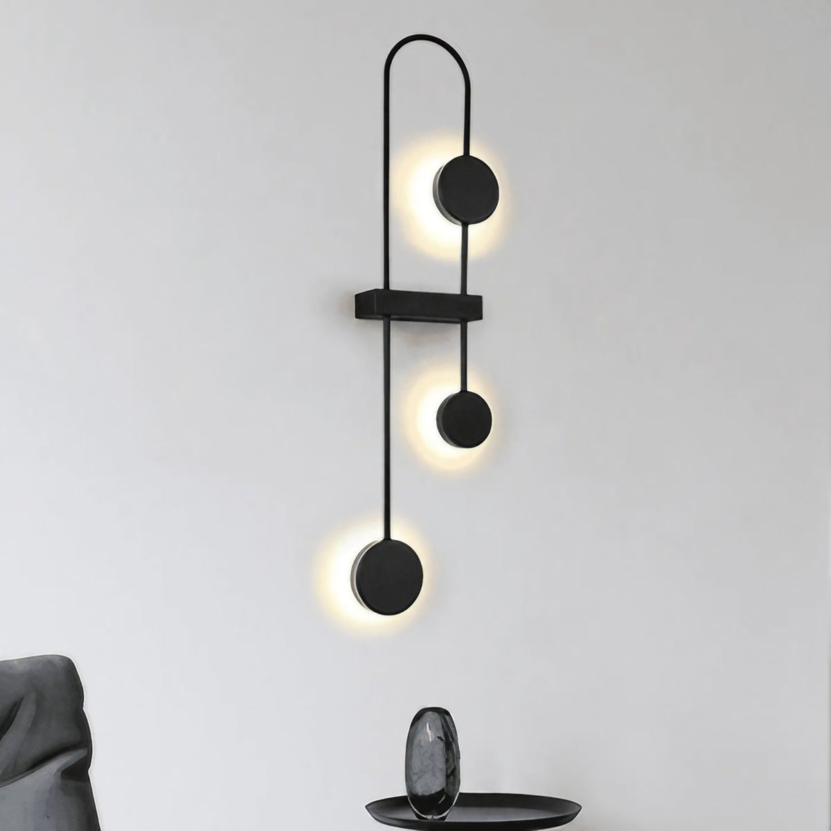 Applique murale LED noire ou dorée, orientation gauche ou droite, noir