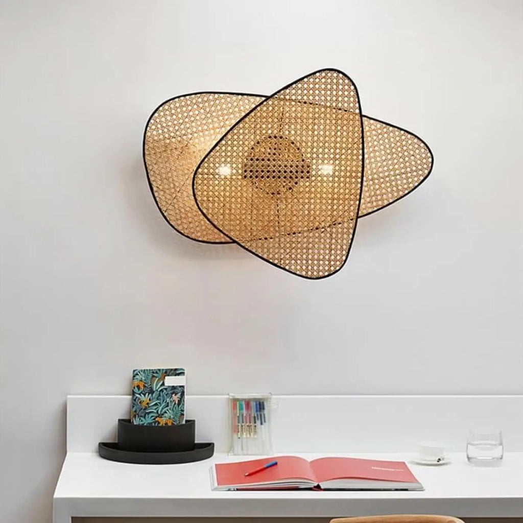 Applique murale en rotin naturel