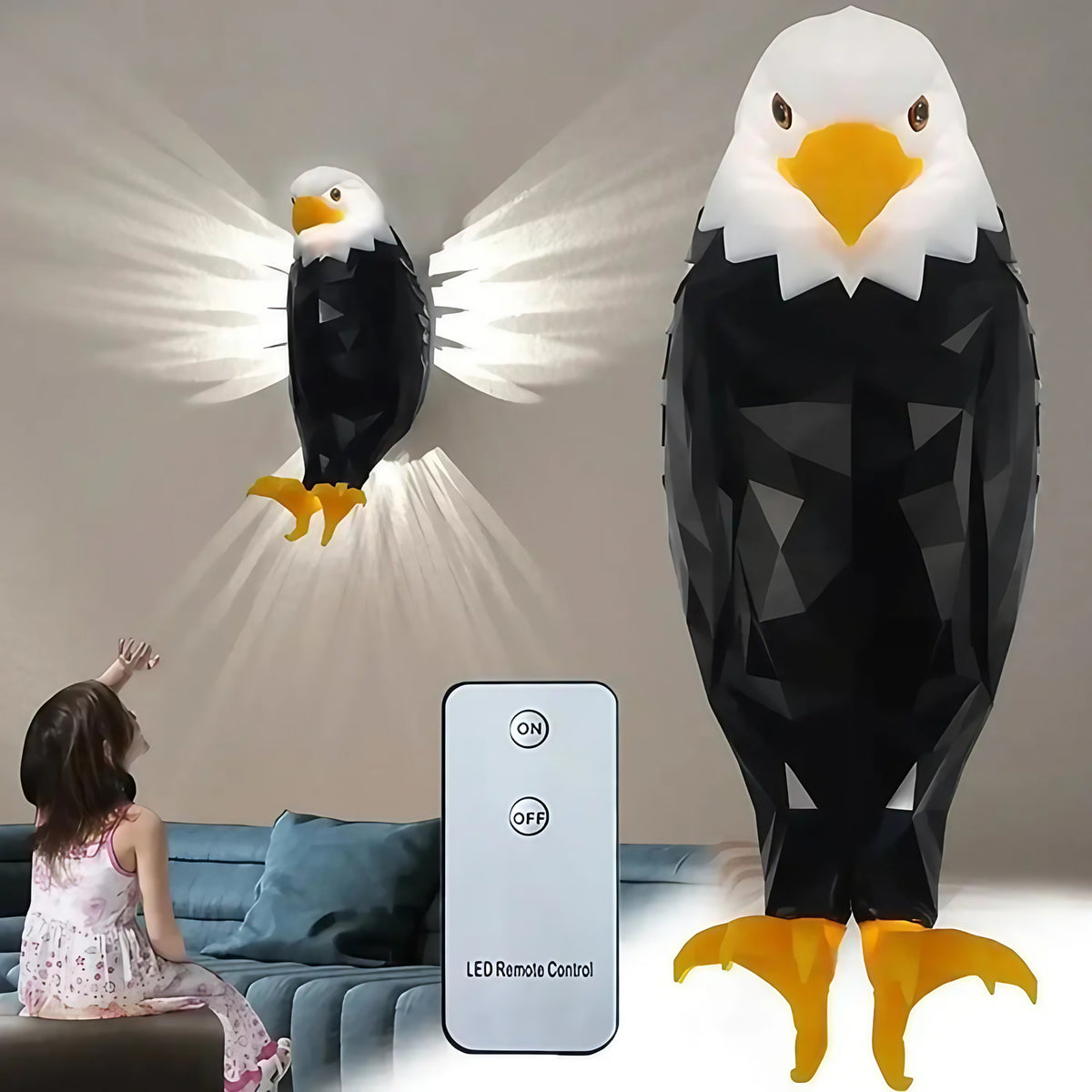 Applique murale aigle, décor animal