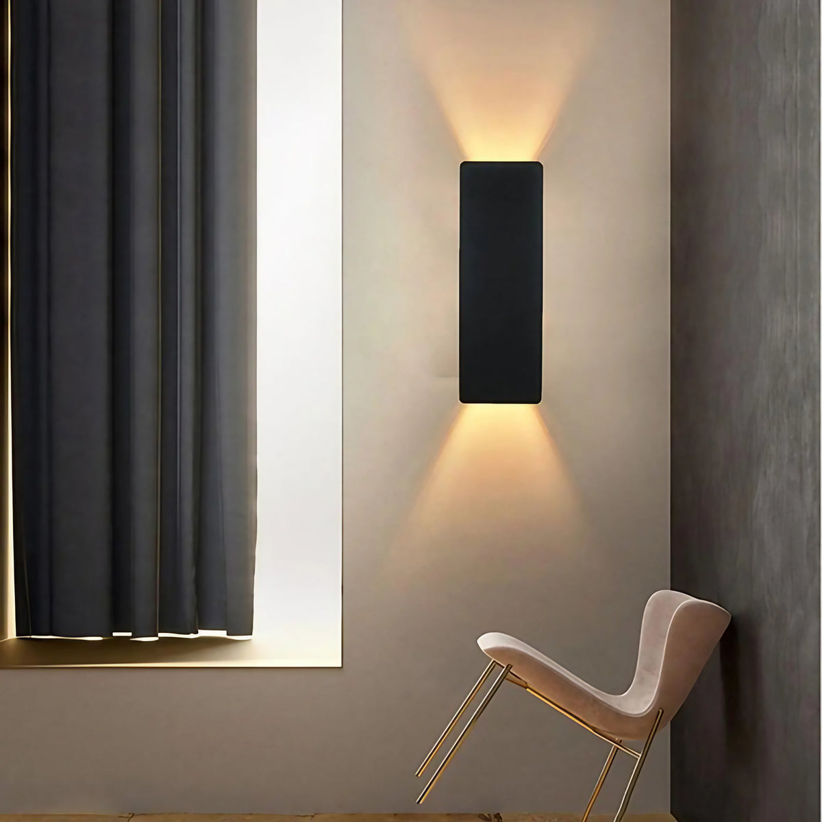 Applique murale en aluminium, noir ou doré, noir