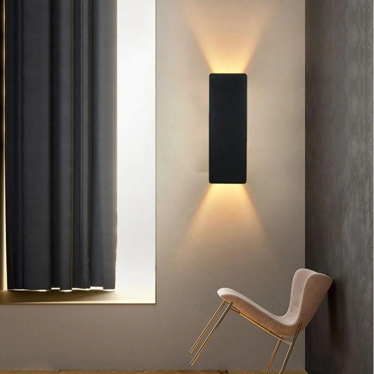 Applique murale en aluminium, noir ou doré, noir
