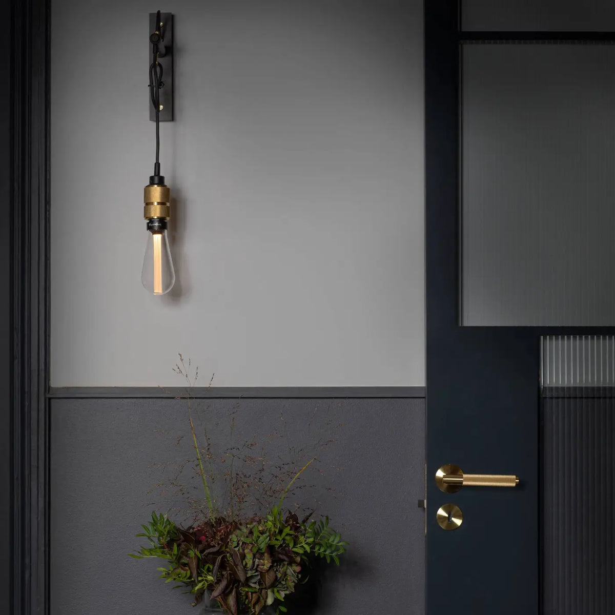 Applique murale à crochet, ampoule suspendue apparente E27