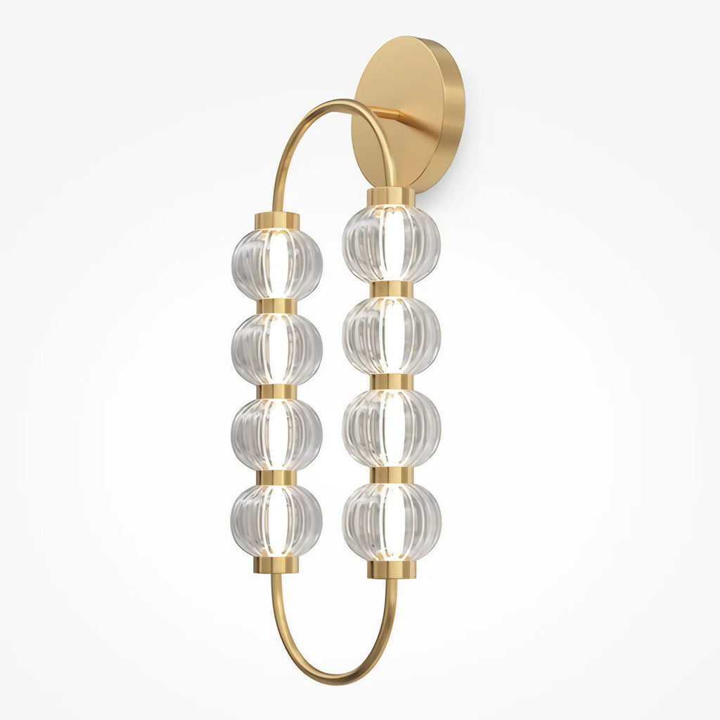 Applique murale LED ovale en perles de verre strié, 60,6 cm