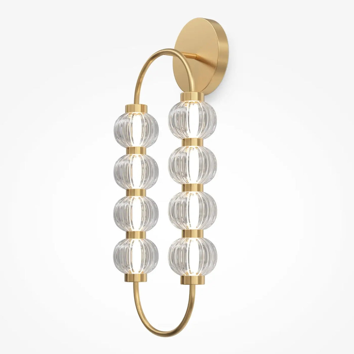 Applique murale LED ovale en perles de verre strié, 60,6 cm
