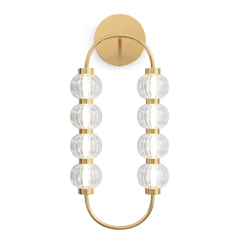 Applique murale LED ovale en perles de verre strié, 60,6 cm