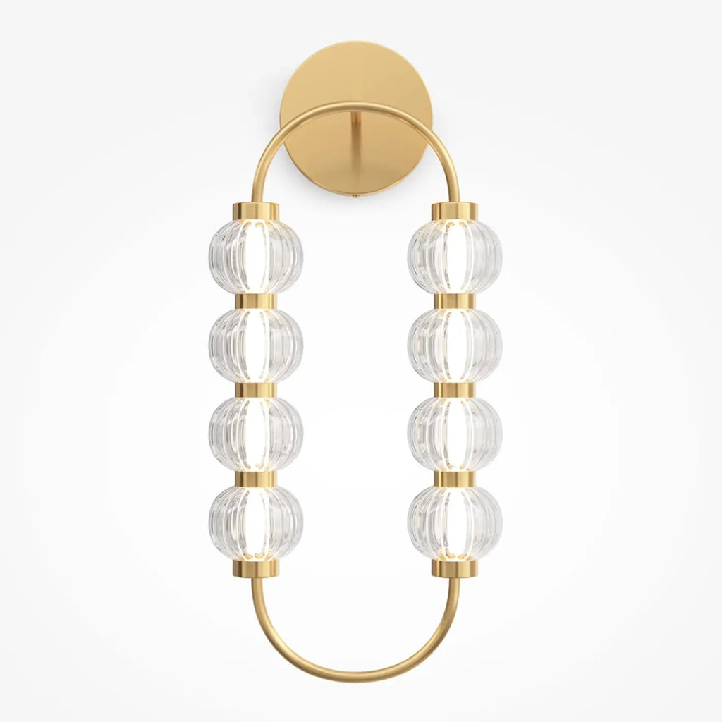 Applique murale LED ovale en perles de verre strié, 60,6 cm