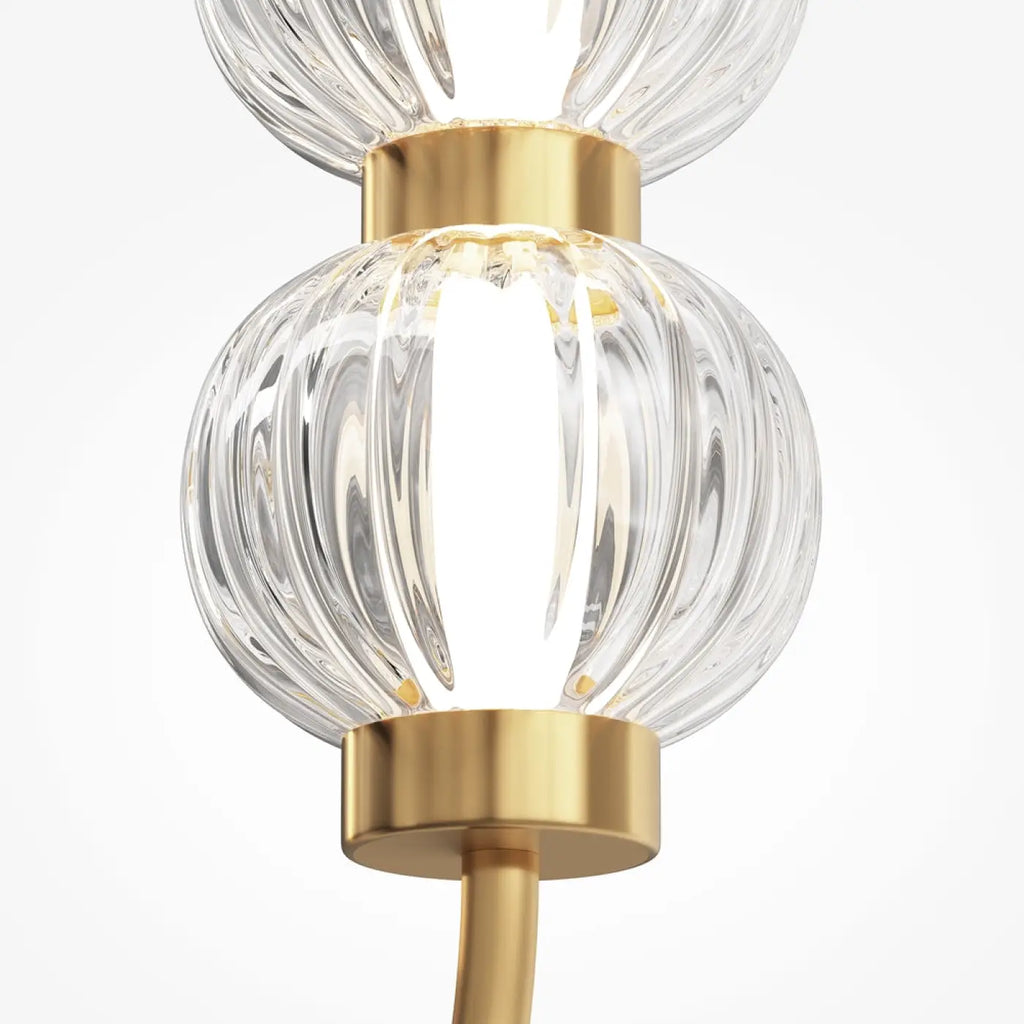Applique murale LED ovale en perles de verre strié, 60,6 cm