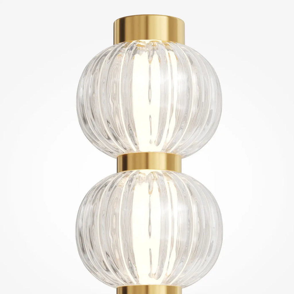 Applique murale LED verticale à perles de verre strié, 76 cm