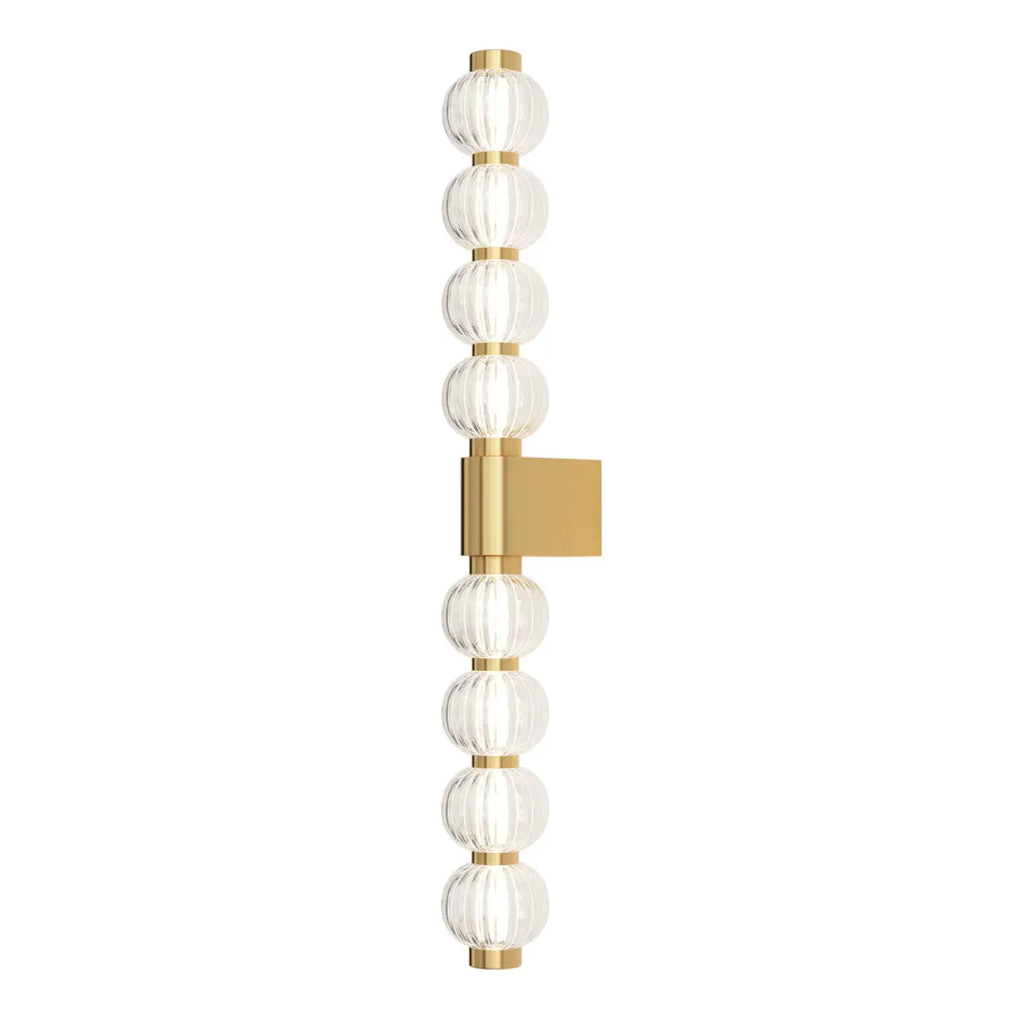 Applique murale LED verticale à perles de verre strié, 76 cm