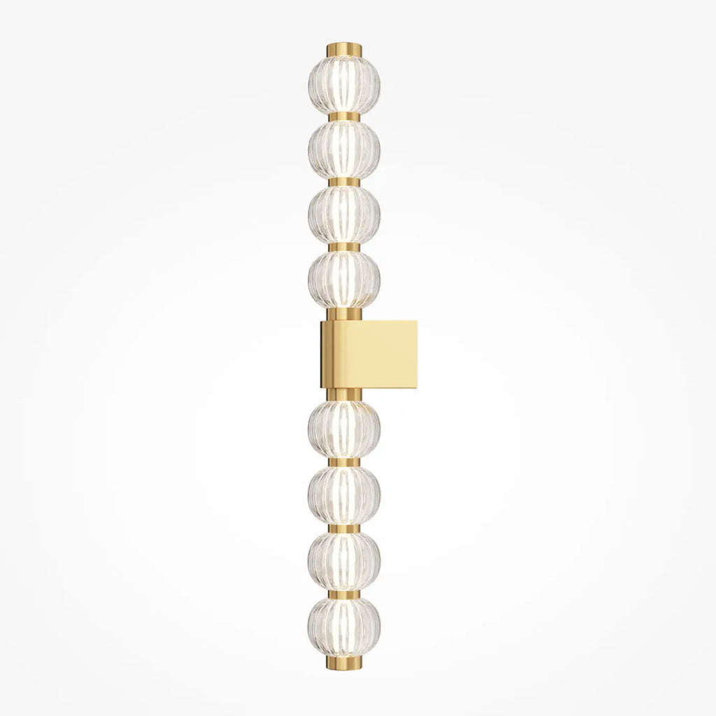 Applique murale LED verticale à perles de verre strié, 76 cm