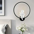 Applique murale ange, coloris noir ou blanc, noir
