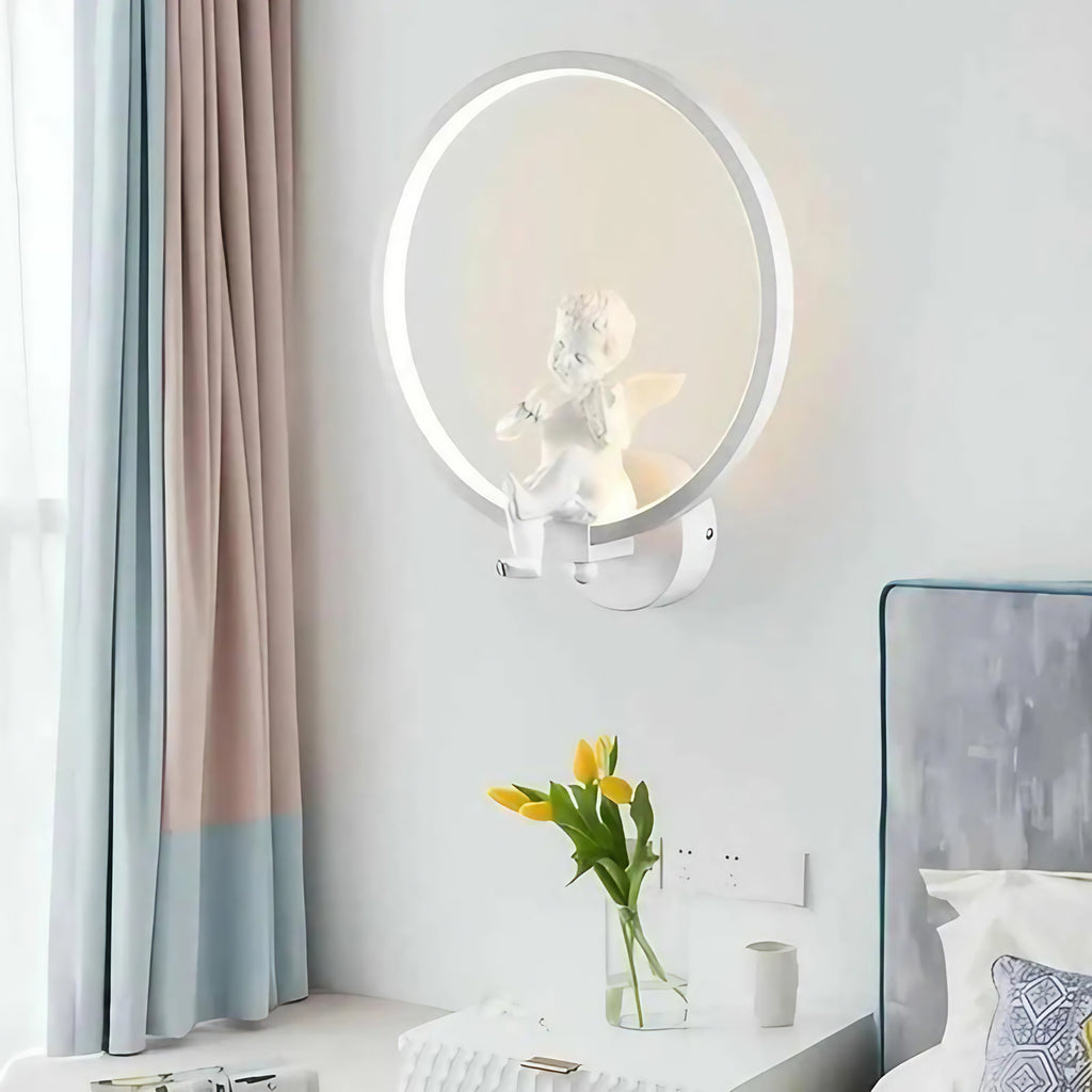 Applique murale ange, coloris noir ou blanc