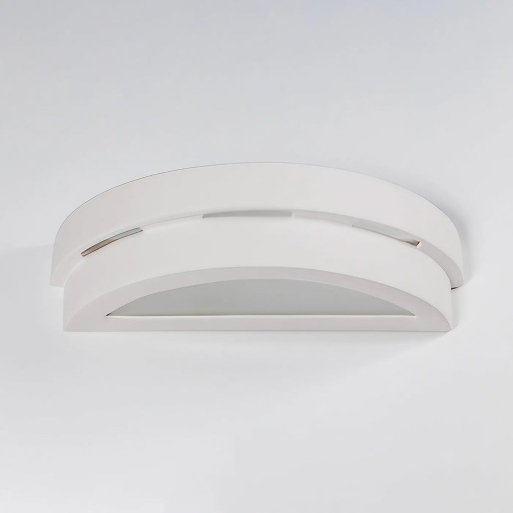 Applique murale demi-disque en céramique blanche à fentes, 40 cm