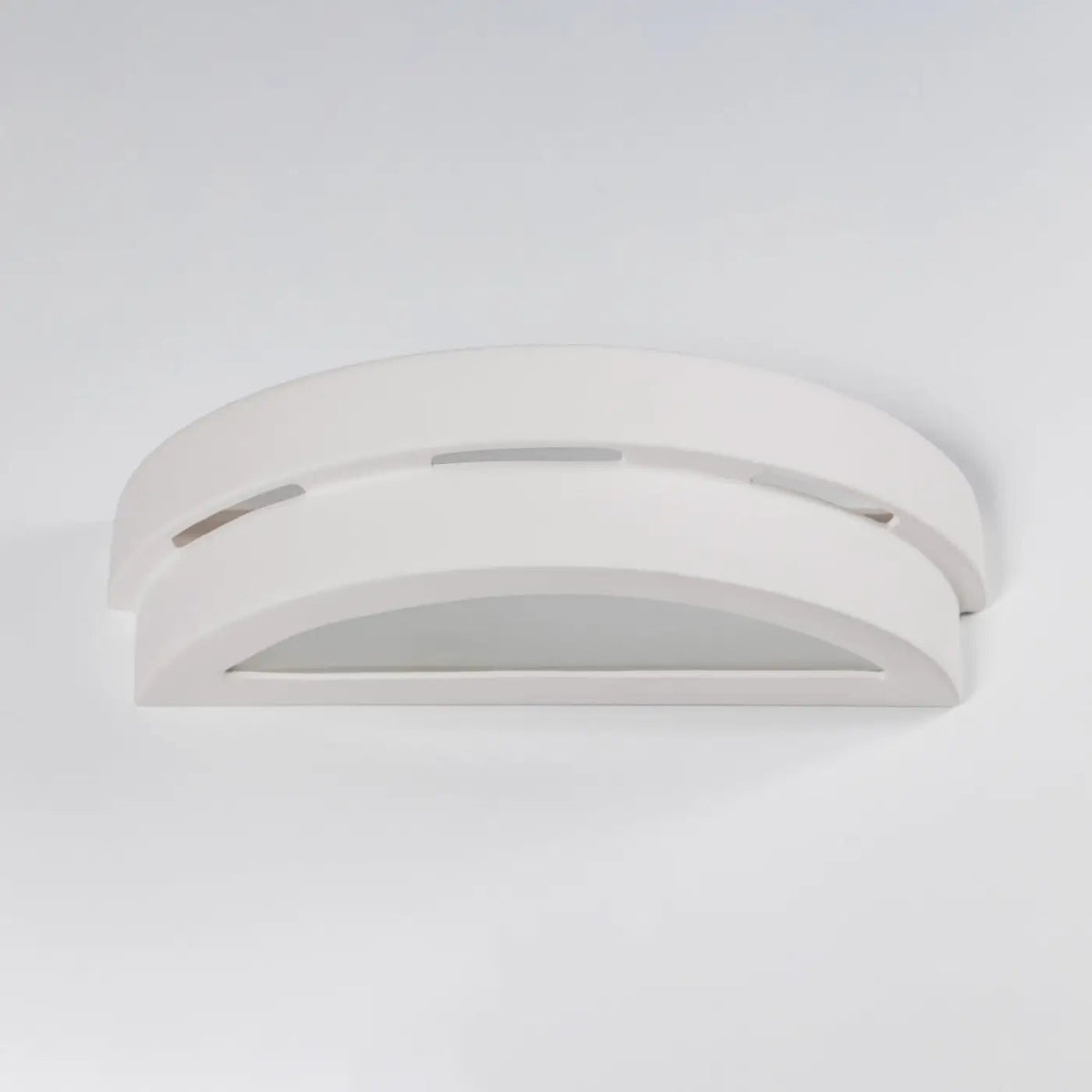Applique murale demi-disque en céramique blanche à fentes, 40 cm