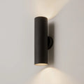 Applique murale cylindre en aluminium texturé, deux GU10, noir
