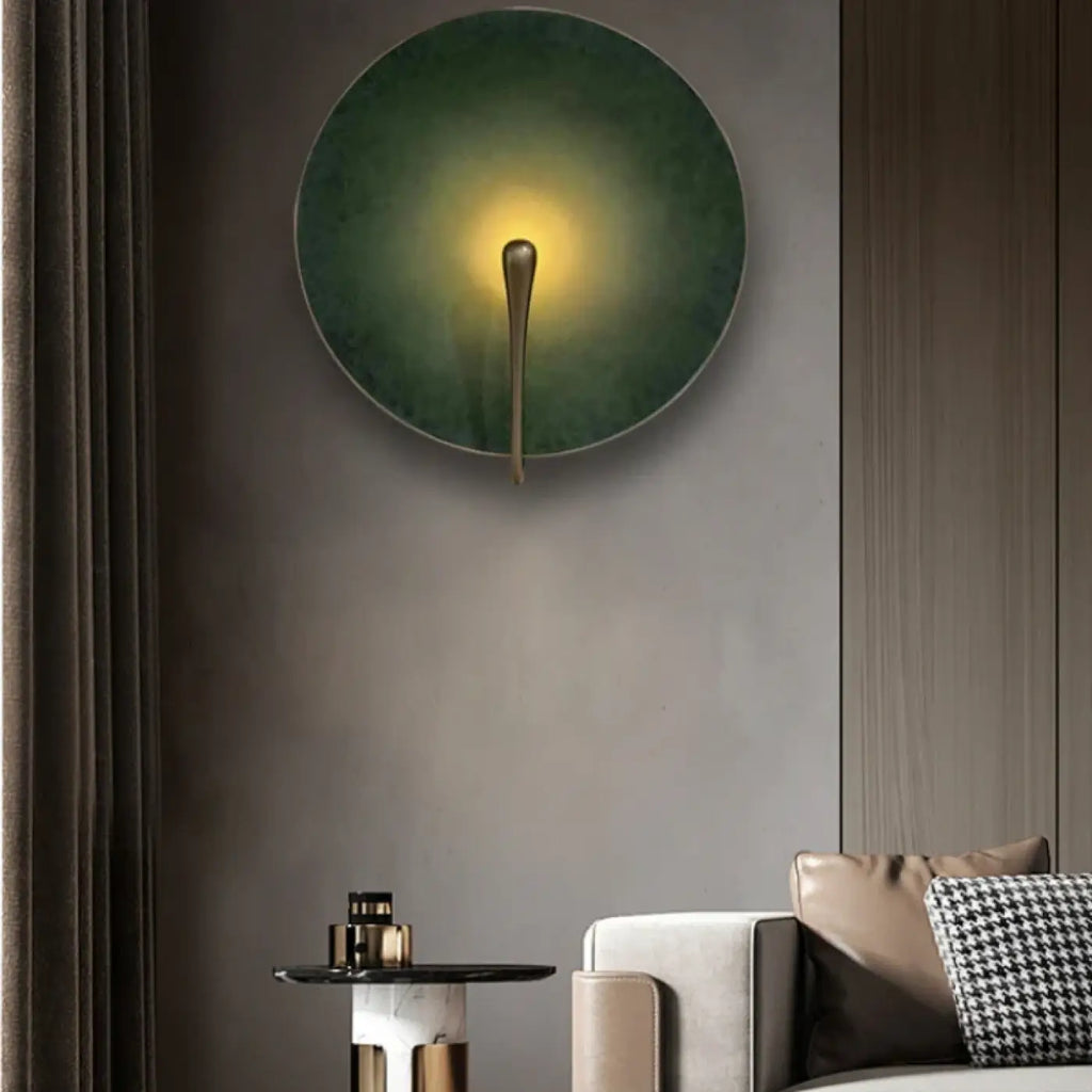 Applique murale cercle coloré et laiton, quatre coloris, S ou M