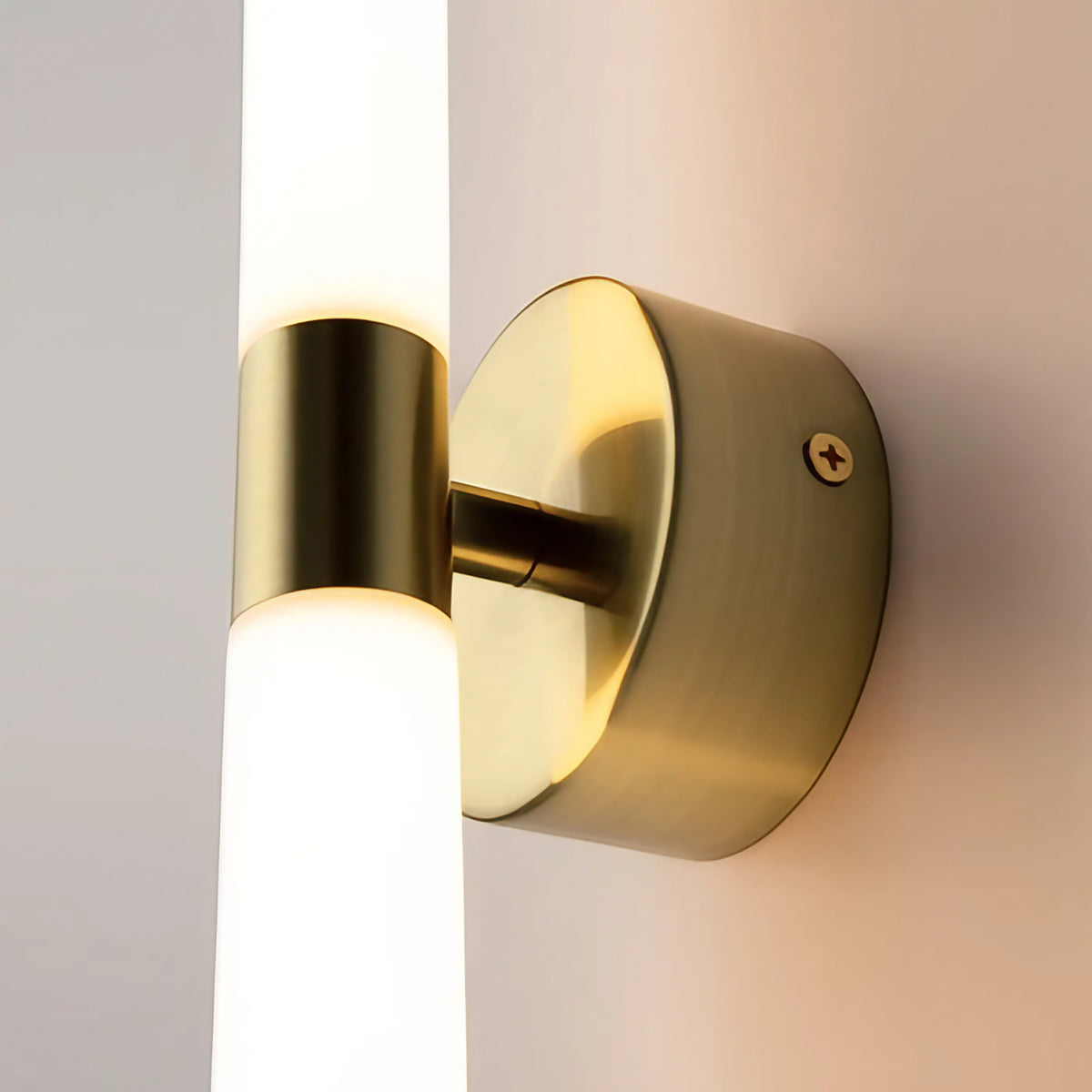 Applique murale LED à deux tubes croisés, base noire ou dorée