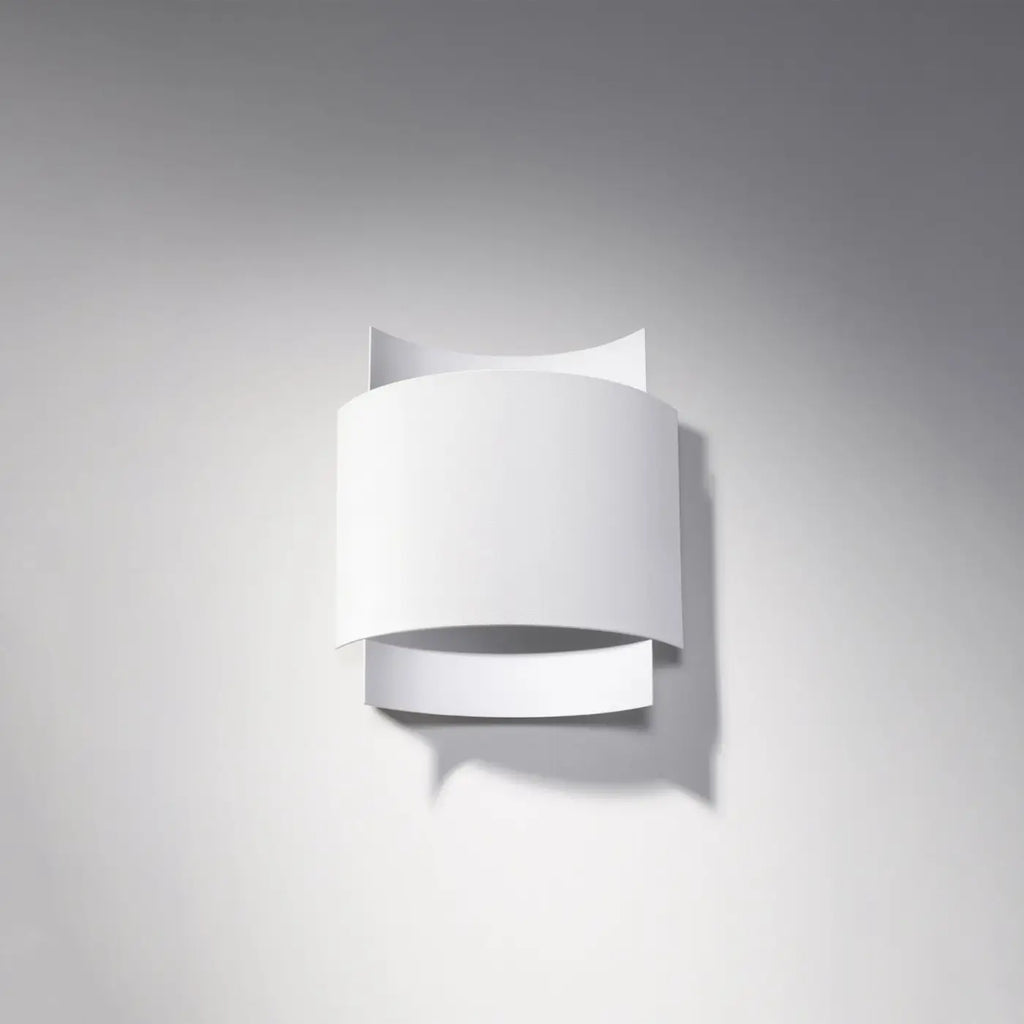Applique murale à deux bandeaux d'acier cintrés, blanc ou noir, blanc