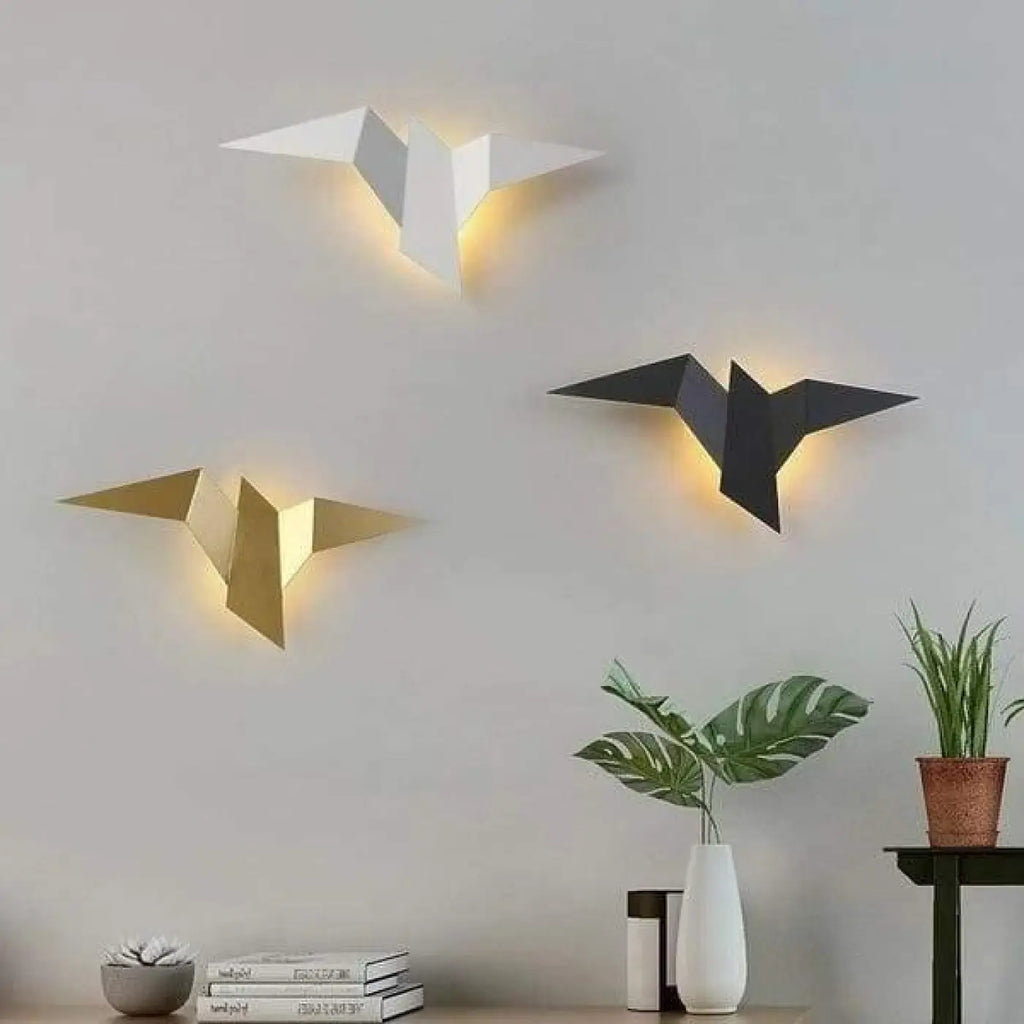 Applique murale oiseau, trois coloris, blanc chaud ou froid
