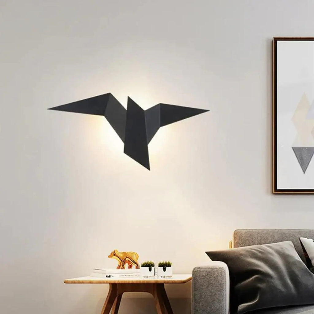 Applique murale oiseau, trois coloris, blanc chaud ou froid, noir