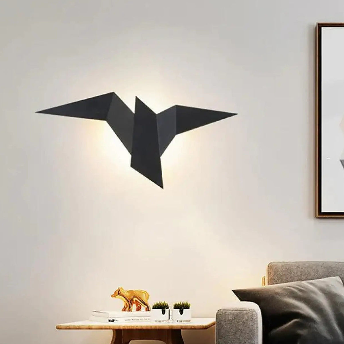 Applique murale oiseau, trois coloris, blanc chaud ou froid, noir