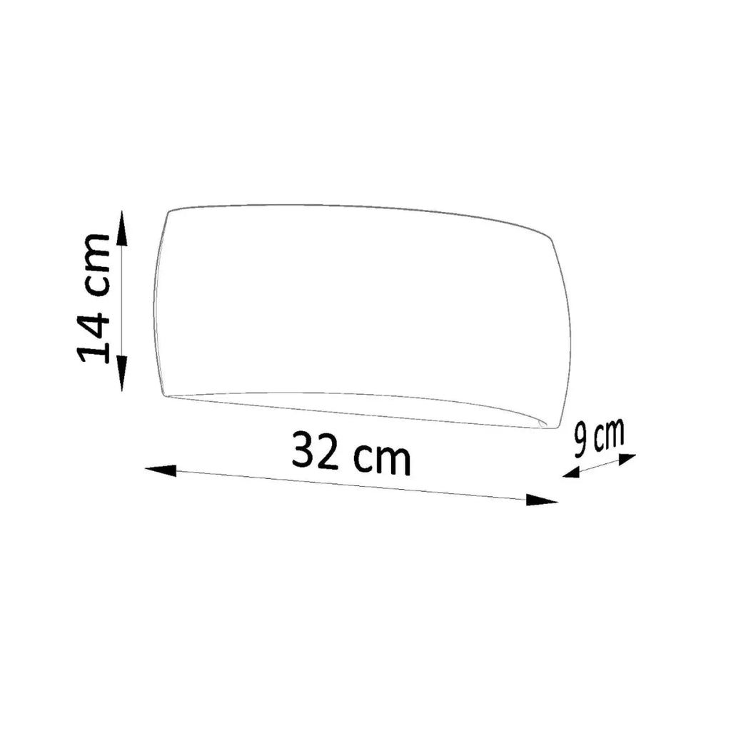 Applique murale coque demi-ovale en céramique blanche, 32 cm, G9